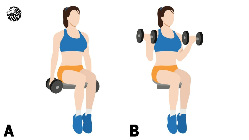 AngryLionFitness.com - Seated Dumbbell Curl