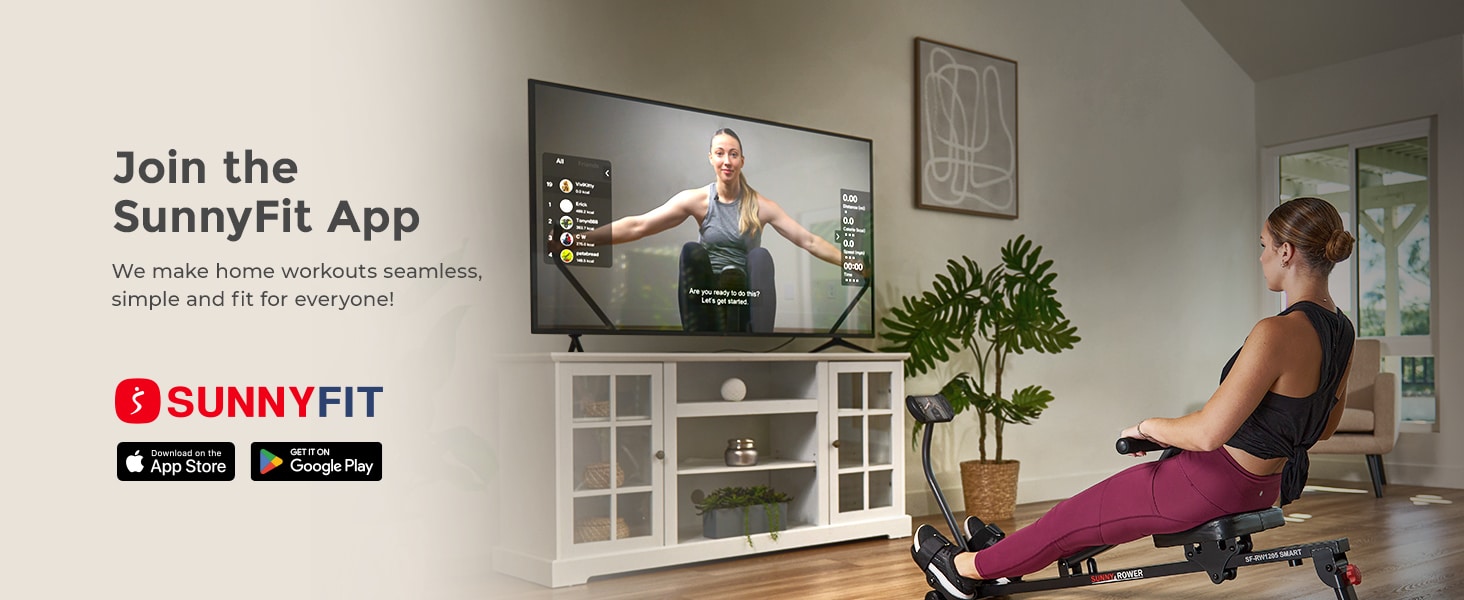 Sunny Health & Fitness Smart Compact Rowing Machine