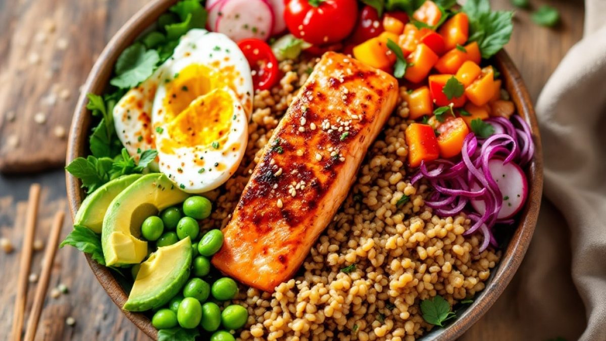 miso salmon & farro bowl